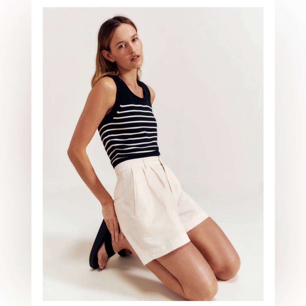 Reformation Francis High Rise Pleated Shorts